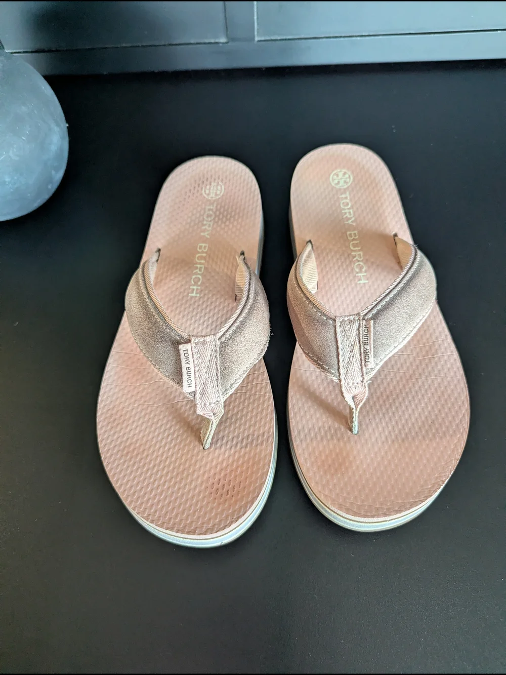 Tory Burch Blush Pink Platform Thong Sandals